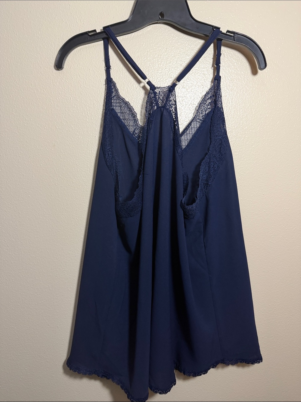 Navy Lace-Trim Camisole Top - Picture 3 of 3